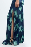 Print twill A-line long dress
