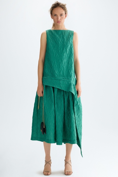 CLOQUÉ STRAIGHT-FIT MIDI DRESS