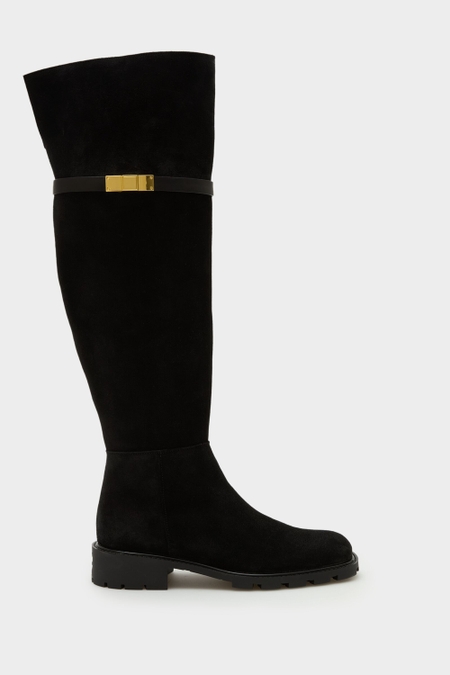 LA GRAN MANZANA SUEDE FLAT OVER-THE-KNEE BOOTS