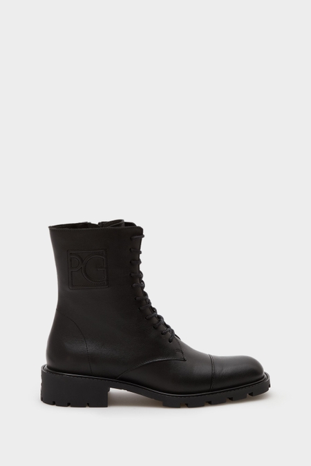 LEATHER FLAT ANKLE BOOTS