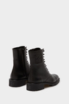 Leather flat ankle boots