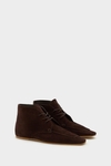 Suede flat ankle boots
