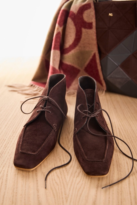 SUEDE FLAT ANKLE BOOTS