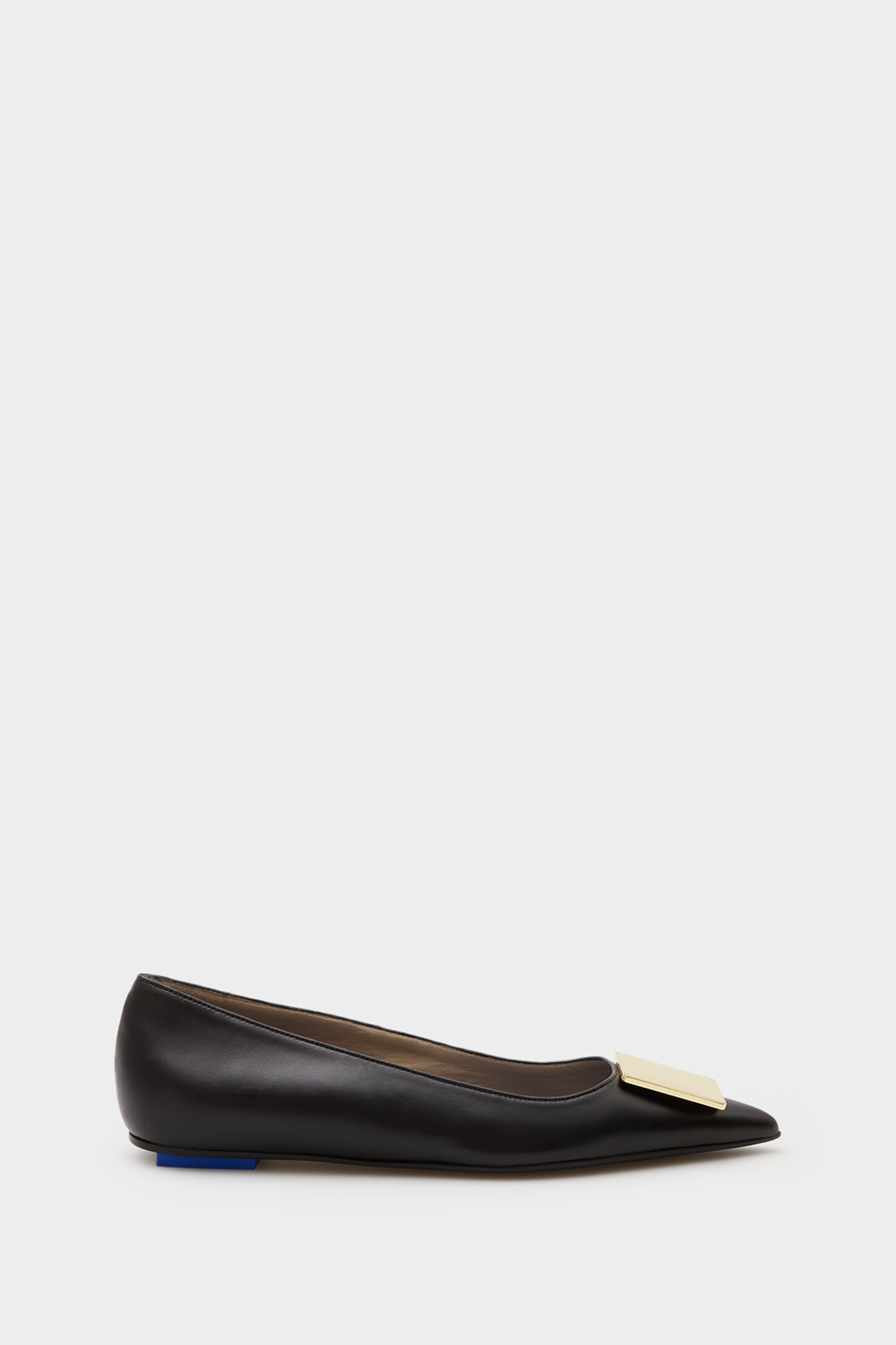 Cubo leather point-toe flats