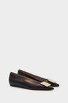 Cubo leather point-toe flats