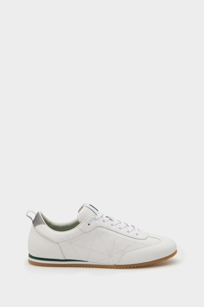 Origami leather sneakers - WHITE