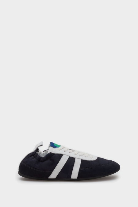 CUBO PG LEATHER CANVAS RUCHED SNEAKERS