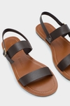 Leather flat sandals
