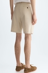 Cotton twill regular fit bermuda shorts