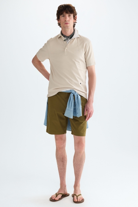 COTTON TWILL REGULAR FIT BERMUDA SHORTS