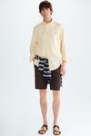 Linen regular fit bermuda shorts