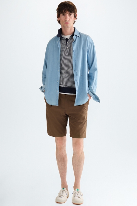 BERMUDA REGULAR FIT MICROSARGA ALGODÓN