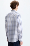 Windowpane check poplin shirt
