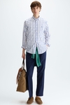 Windowpane check poplin shirt