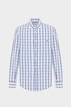 Windowpane check poplin shirt