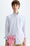 Windowpane check poplin shirt