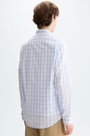 Windowpane check poplin shirt