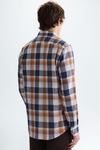 Chequered cotton linen shirt