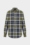 Chequered cotton linen shirt