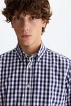 Gingham check twill shirt