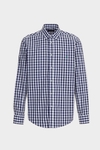 Gingham check poplin shirt