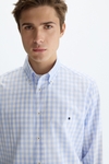 Gingham check twill shirt