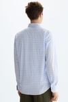 Gingham check twill shirt