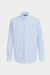 Gingham check poplin shirt