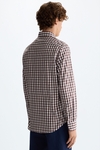 Gingham check twill shirt
