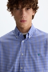 Gingham check twill shirt