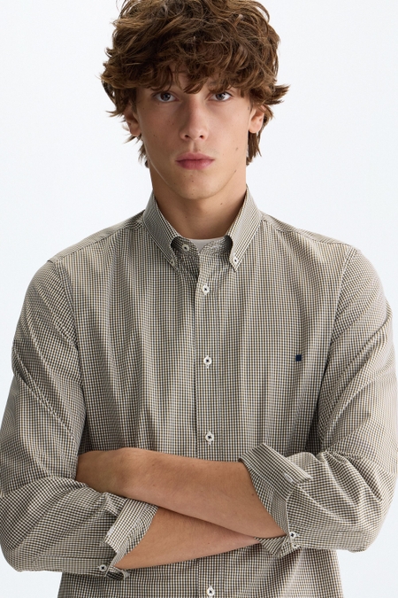 GINGHAM CHECK TWILL SHIRT