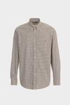 Gingham check poplin shirt