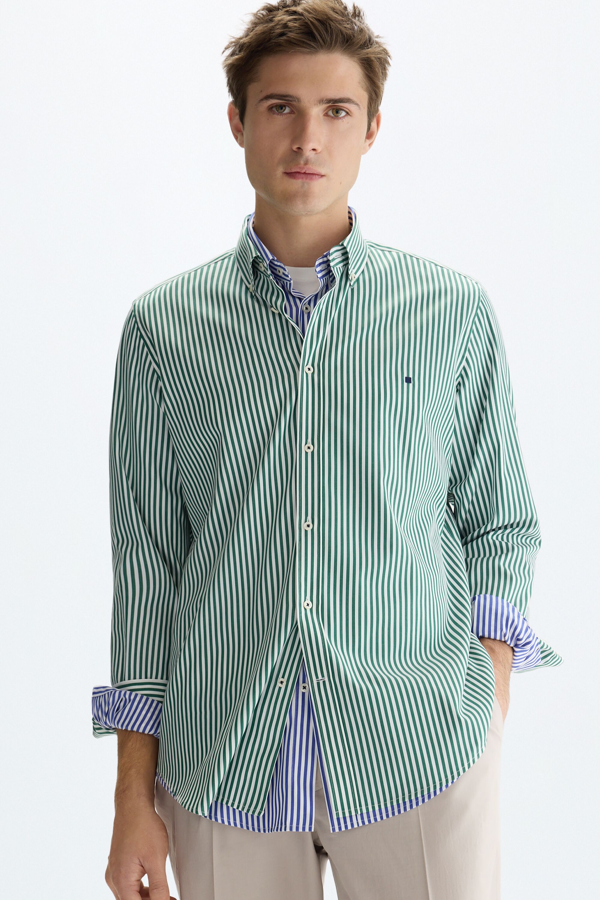 Candy stripe poplin shirt