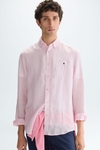 Gingham check linen shirt