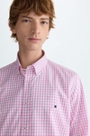 Windowpane check poplin shirt