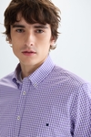 Gingham check poplin shirt