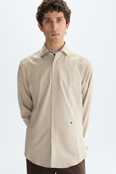 SPREAD COLLAR TWILL SHIRT