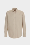 Spread collar twill shirt