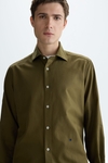 Spread collar twill shirt
