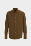 Spread collar twill shirt