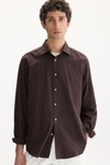 Spread collar twill shirt