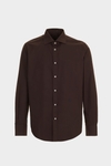 Spread collar twill shirt