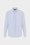 Spread collar striped Oxford shirt