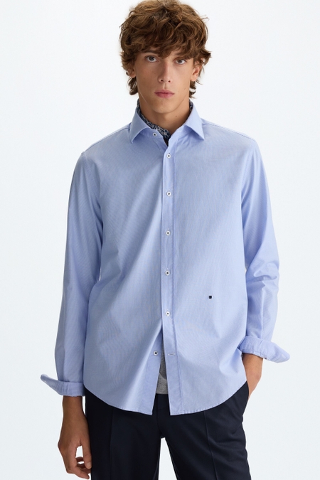 CAMISA ESTRUCTURA MICROPATA DE GALLO CUELLO ITALIANO