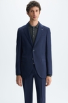 Textured wool classic fit suit jacket