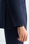 Textured wool classic fit suit jacket