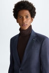 Wool fil-a-fil weave classic fit suit jacket