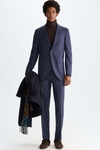 Wool fil-a-fil weave classic fit suit jacket