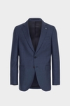 Wool fil-a-fil weave classic fit suit jacket