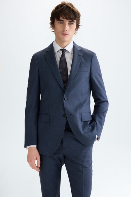 WOOL BIRD'S EYE WEAVE CLASSIC FIT SUIT JACKET